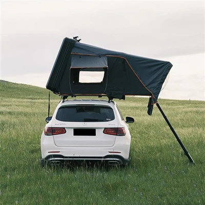 Tienda de campaña de aluminio con cubierta rígida y laterales desplegables para techo